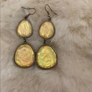 Gold moonstone dangling earrings-make a bundle!